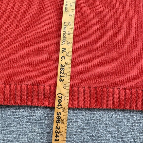 Chaps Sweater Mens XL Orange 1/4 Zip Pullover Jumper Logo Knit Outdoor Autumn - Picture 11 of 14